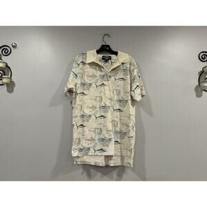 RuffHewn Shirt Boating Short Sleeve Polo Shirt Medium M AS IS STAINS